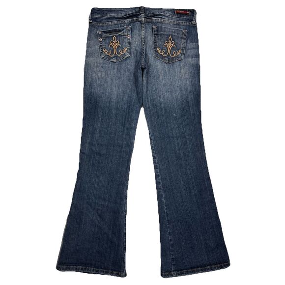 Underground Soul Jeans Juniors 11 Flare Low Rise Blue Denim Measures 31 x 30.5 - Picture 2 of 8